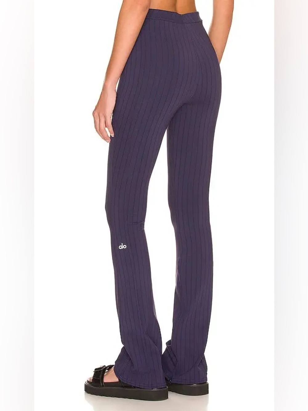Alo Navy striped Flared Leggings